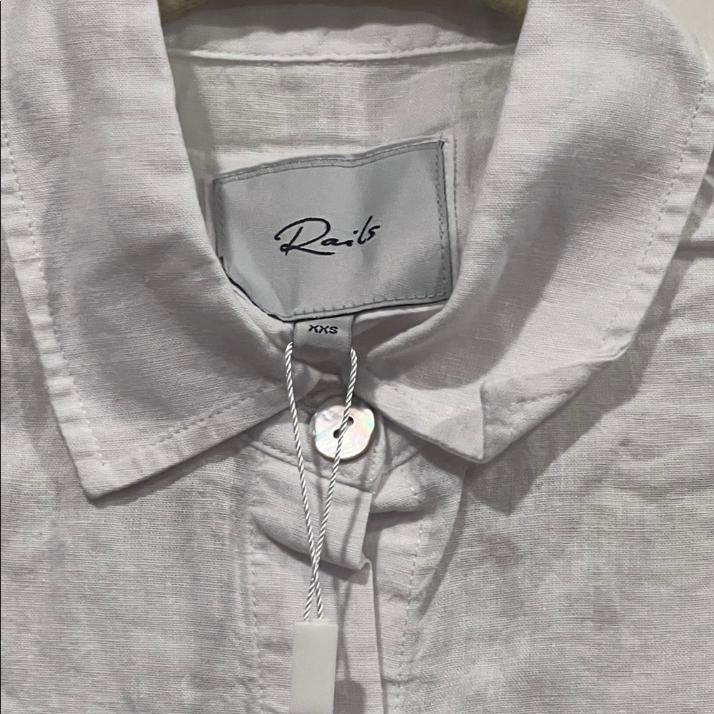 NWT- Rails White Collared Shirt and cut out stars - Picture 2 of 15